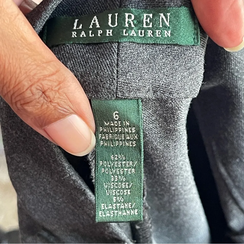 LAUREN RALPH LAUREN | Charcoal Gray Trouser Dress Pants Sz 6 - Image 6