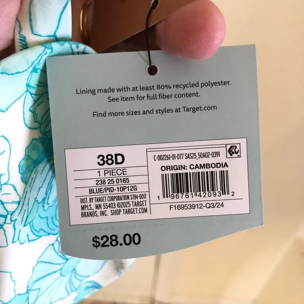 Shade & Shore NWT Womens Floral Print Shirred Balconette Underwire Bikini Top38D - Image 5