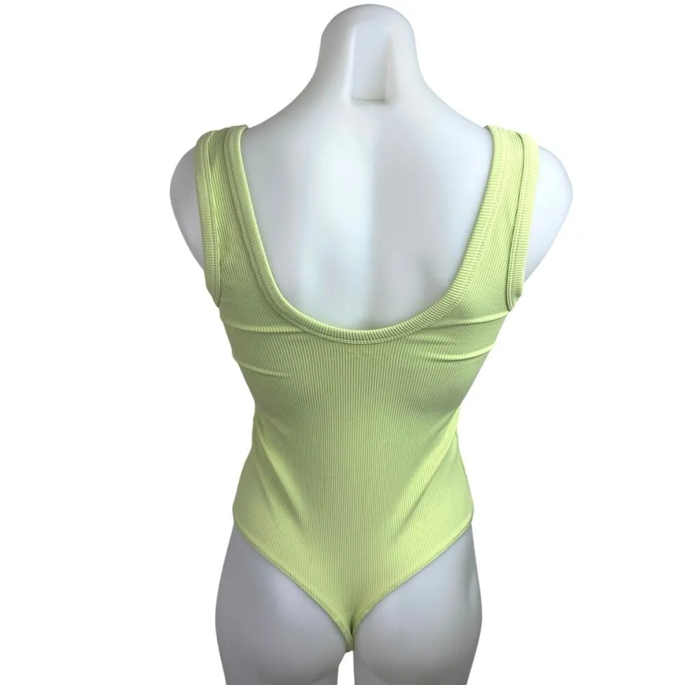 Abercrombie & Fitch Green Rib Knit Sleeveless Cami Camisole Bodysuit Tank Top S - Image 2