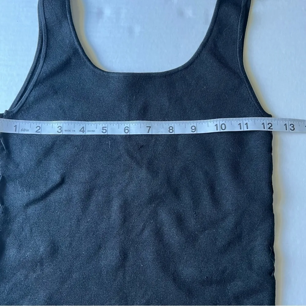 knit stretchy side lace up tank top black small - Image 4