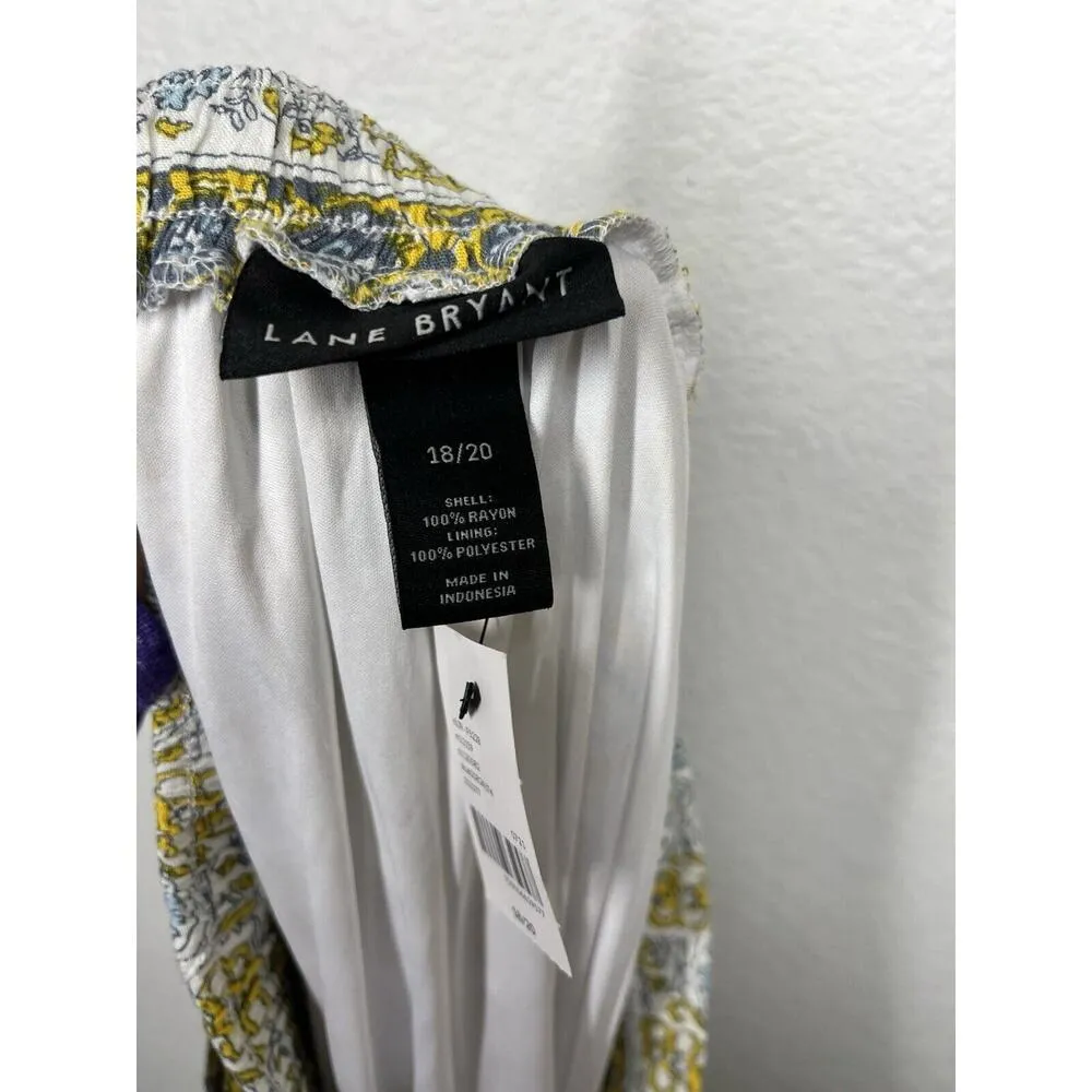 Lane Bryant Tiered Maxi Skirt Size 18/20 Jodie Woodblock Floral Print Tie Belt - Image 4