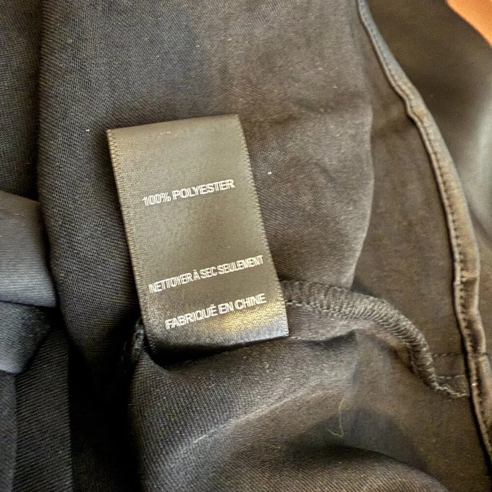 ASTR the Label Long Sleeve Cutout Faux Wrap Mini Dress Womens Medium Black Satin - Image 15