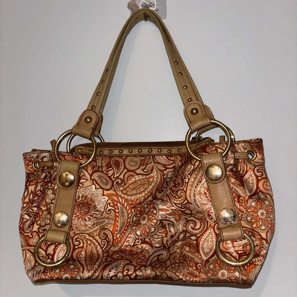 Kathy Van Zeeland Paisley Shoulder Bag in Tan and Brown - Image 5
