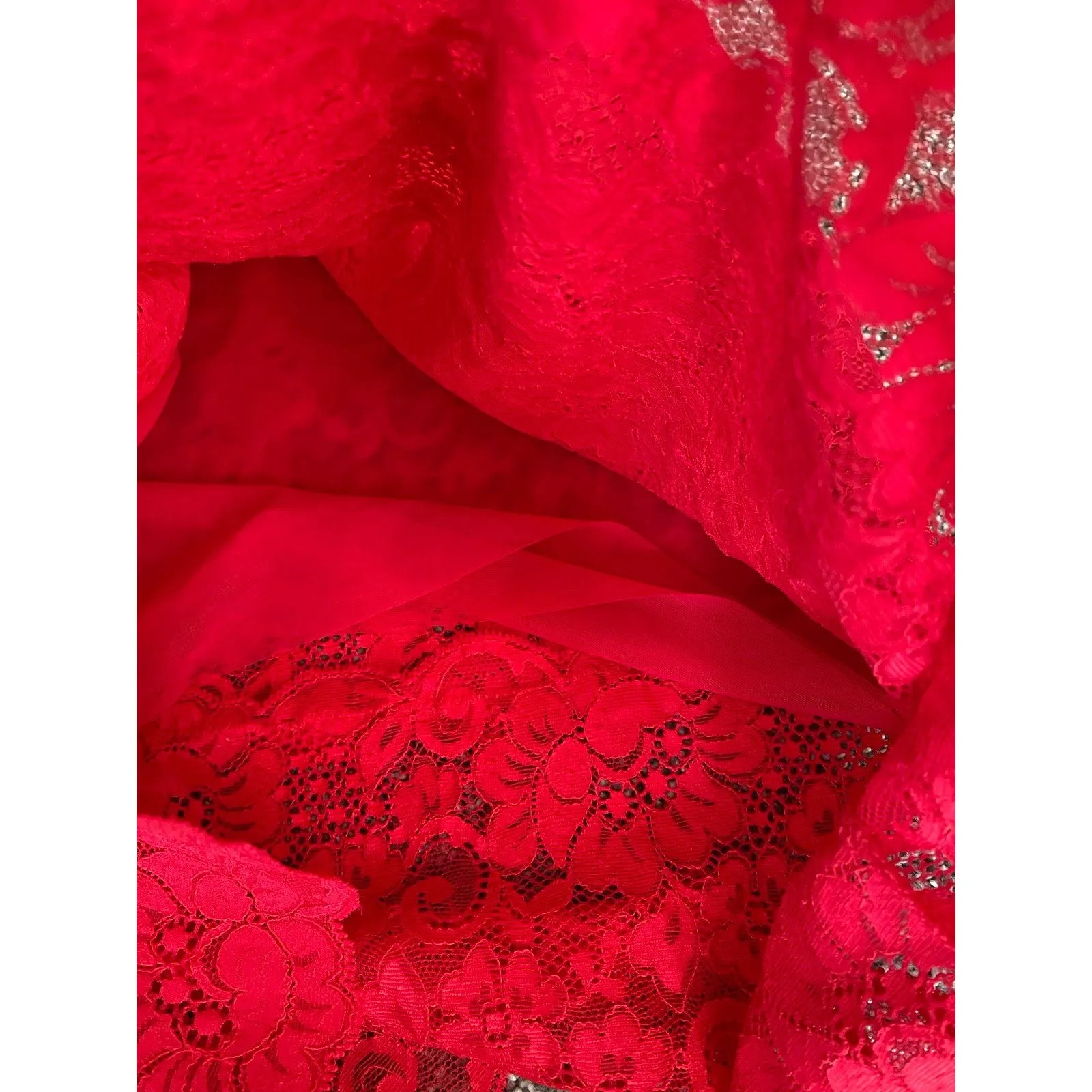 Hot as Hell Red Lace Bodycon Dress Size Small - Image 8