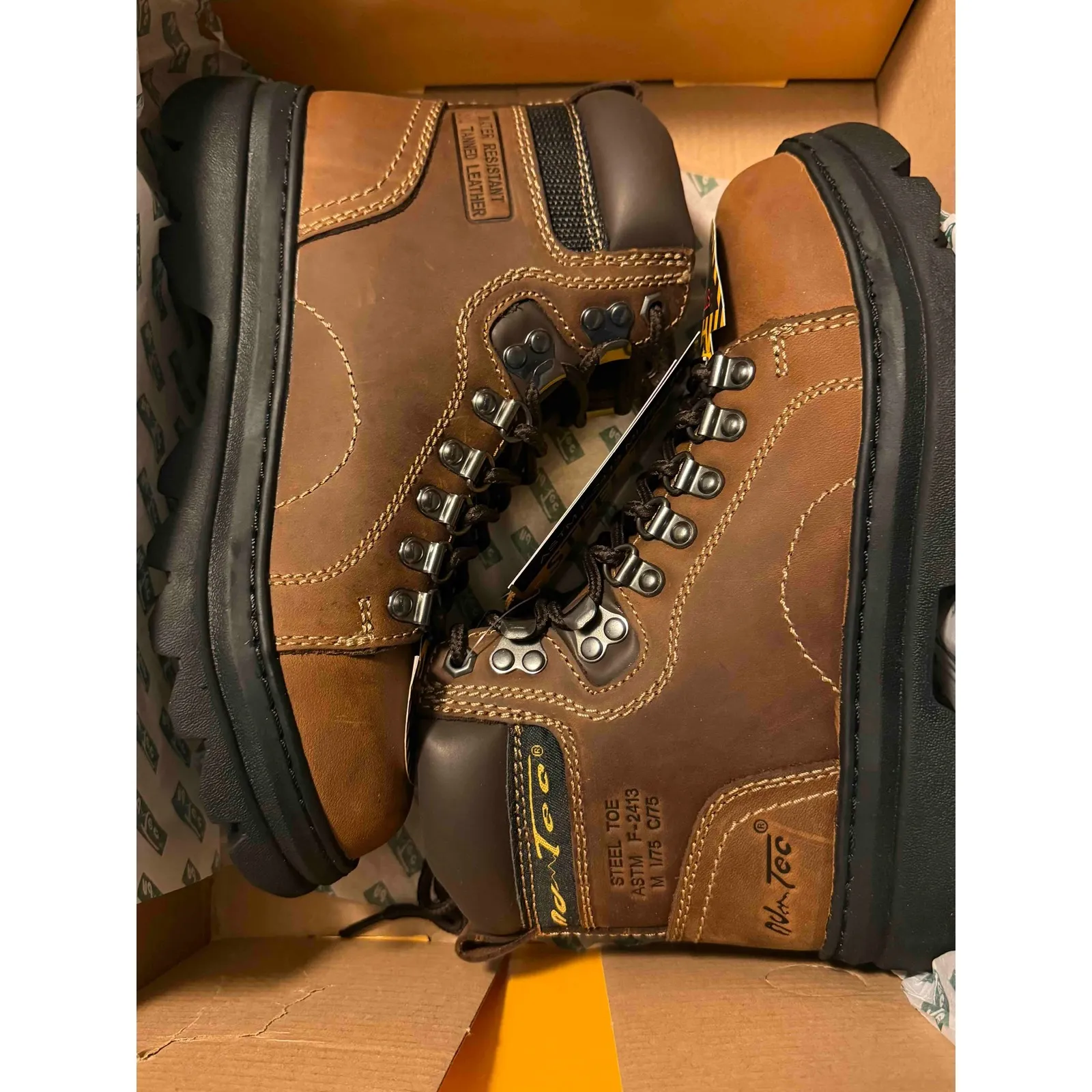 Ad Tec Women's Steel Toe Work Boots Brown Crazy Horse Leather Size 7.5, NIB - Image 10