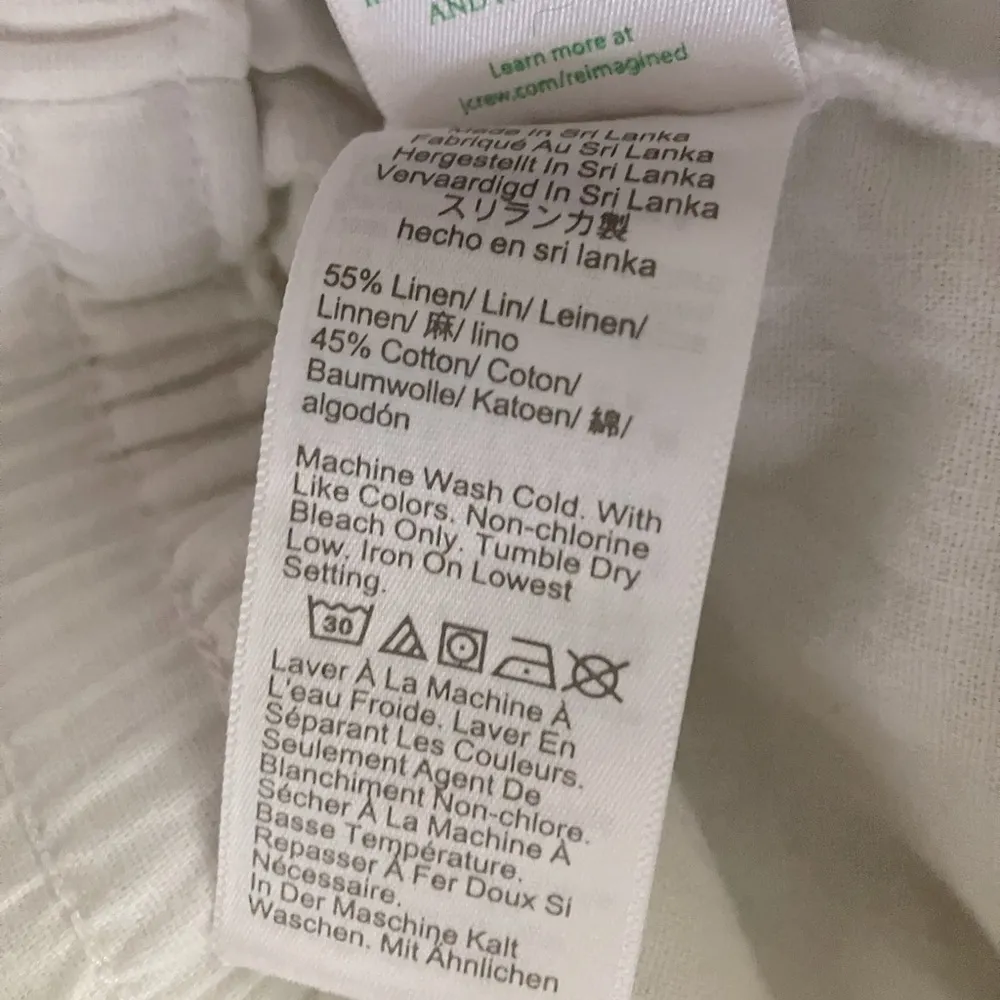 J. Crew Womens White Linen-cotton blend drawstring pant - Image 7