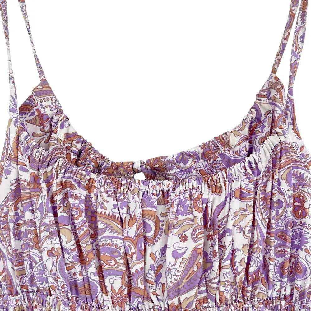 Lusana Rosa Mini Dress in Crystal Purple Paisley Size Small Sundress Australian - Image 4