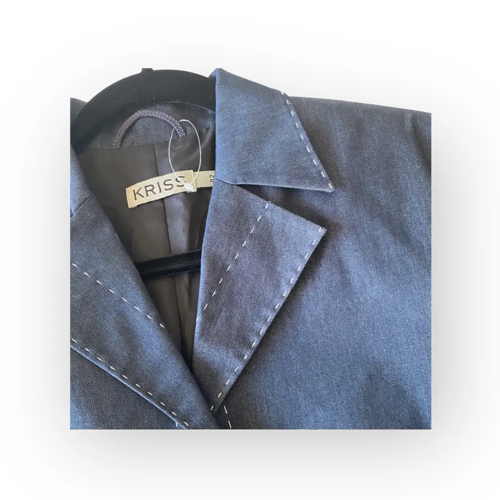 new Kriss ☀︎︎ Edgy Stitch Detail Blazer Jacket ☀︎︎ Indigo Denim Jeans ☀︎ 12 ☀︎ Blue - Image 7