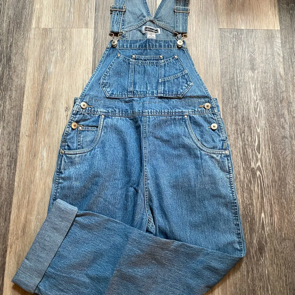 Vintage Xhilaration Light Wash Denim Jean Overalls Straight Leg Size Small - Image 3