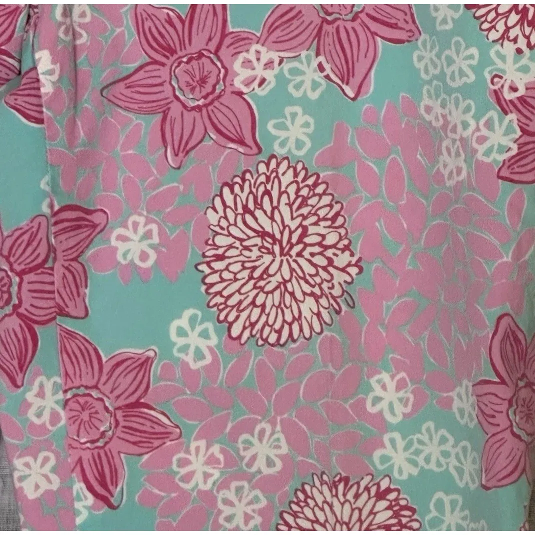 Vintage Lilly Pulitzer Capri Pants Womens 2 Stretch Pink Floral Resortwear - Image 3