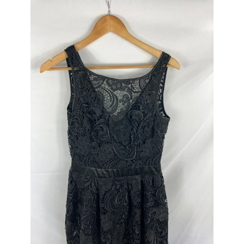 Aidan Mattox Black Lace Sleeveless Dress Size 6 - Image 2