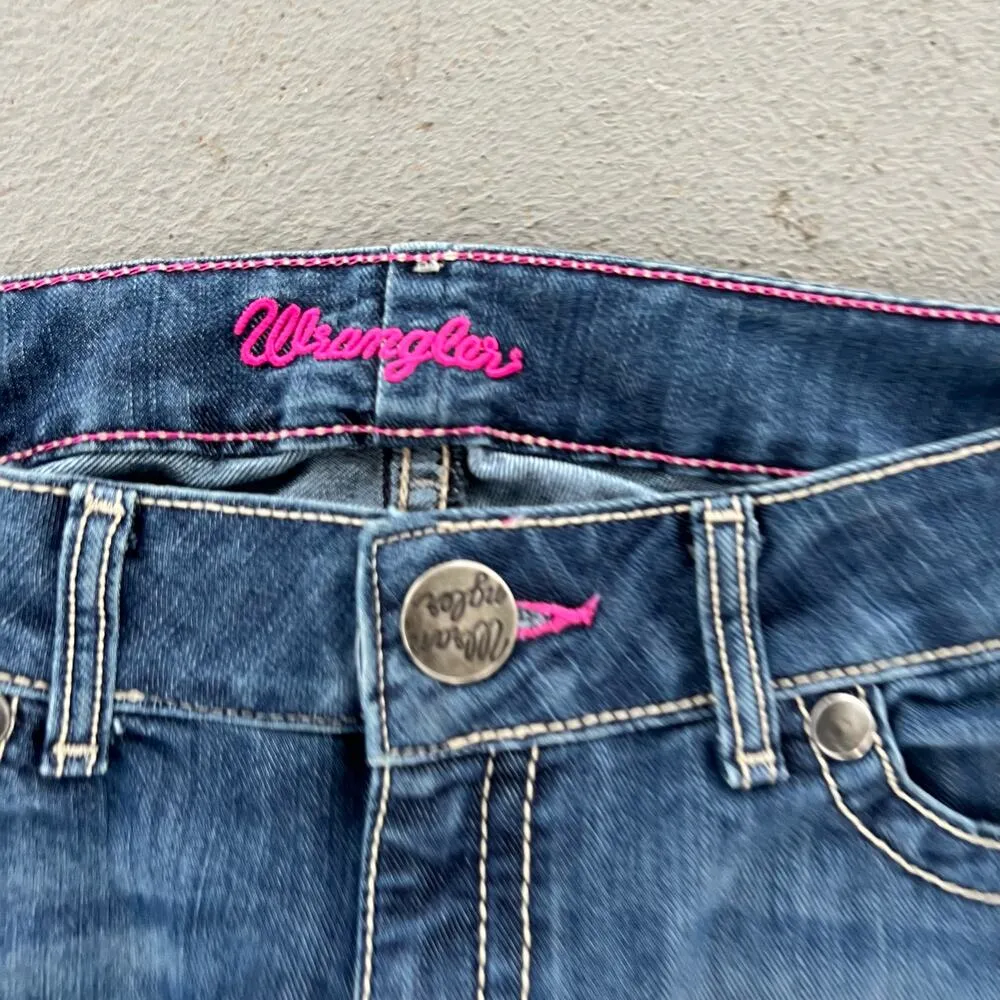 Wrangler Mae Premium Patch Low Rise Boot Cut Jeans 7/8x32 - Image 3