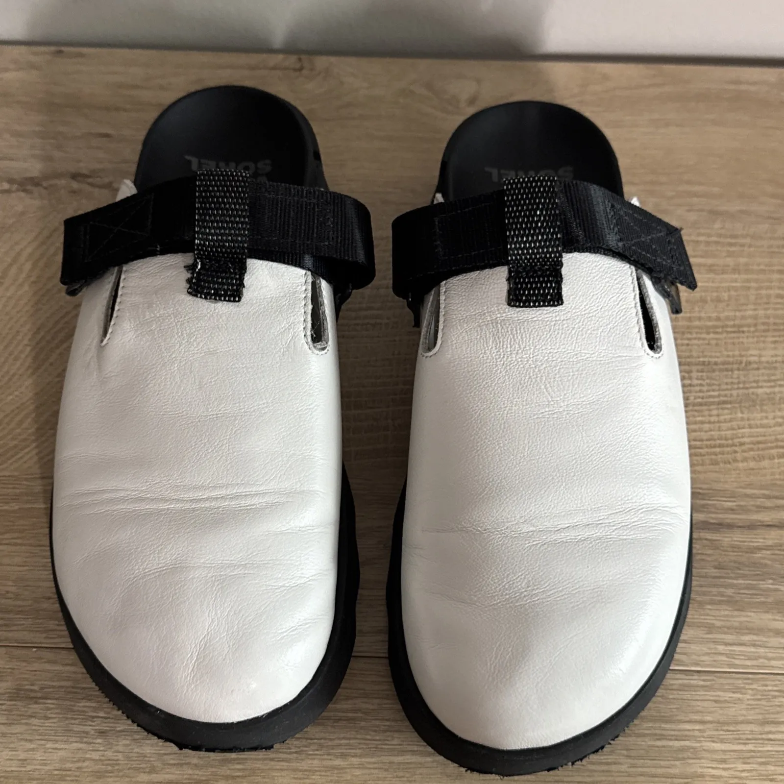 Sorel Viibe Clog Womens 10 White Leather Slingback Casual Platform‎ Neutral - Image 4