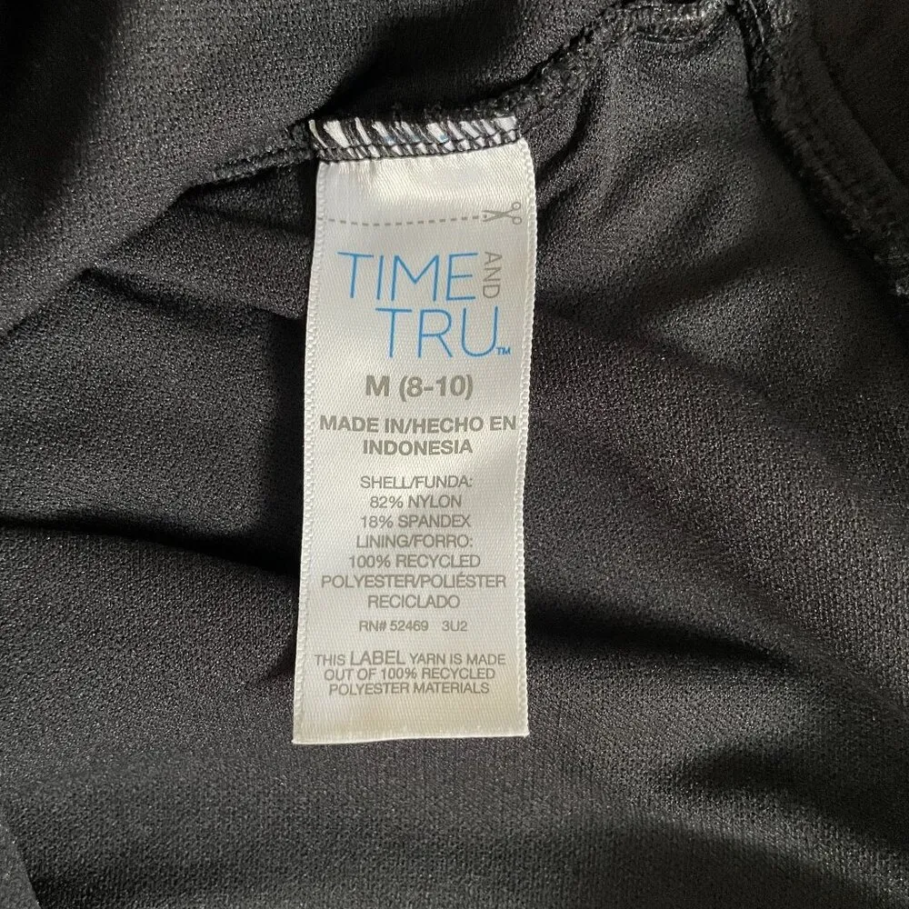 Time Tru Black One Piece Swimsuit Swim Wear Padded Size 8 to 10 Black u - Image 6