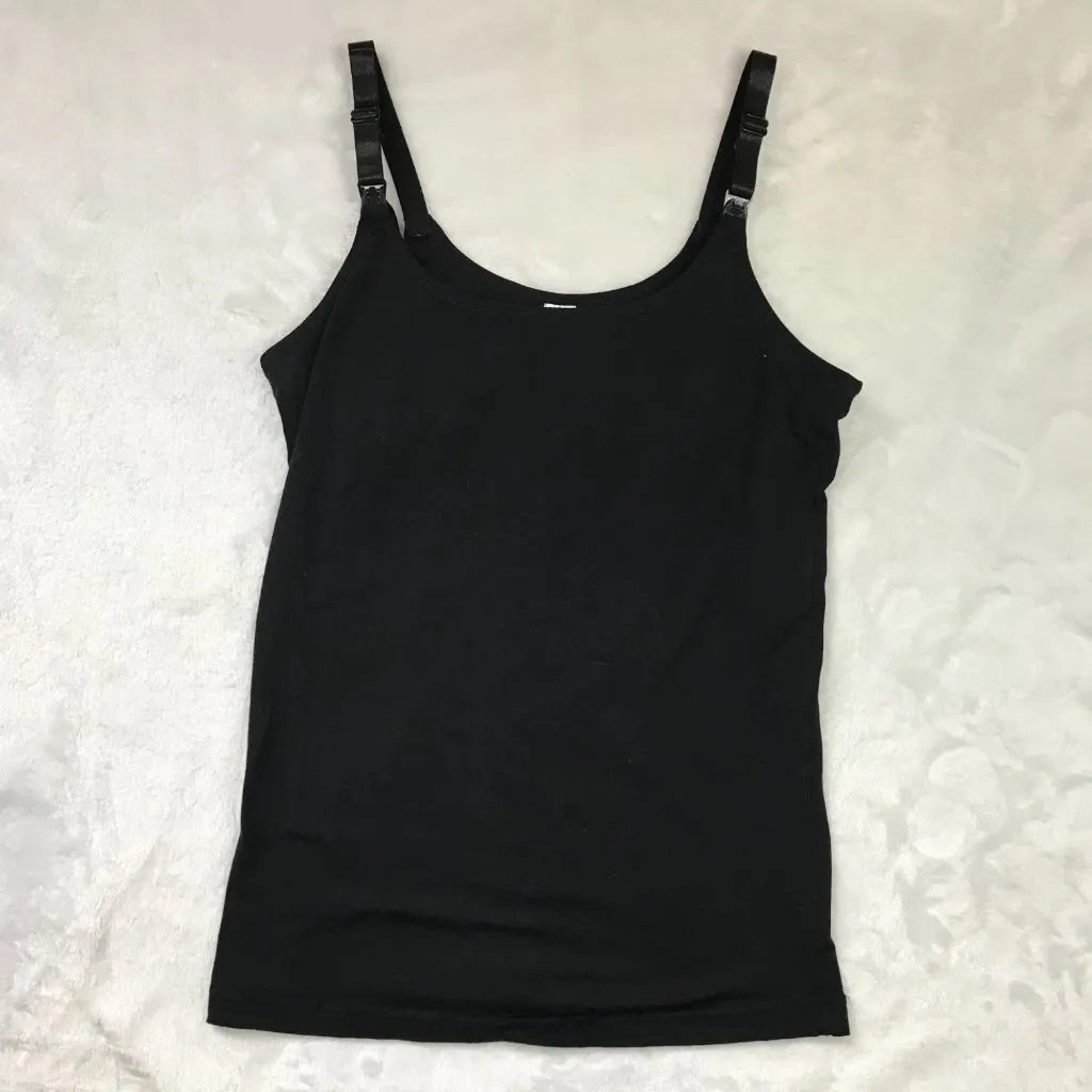 Lamaze‎ Women's Maternity Nursing Camisole Size Medium Knit Black Breast Feeding - Image 11