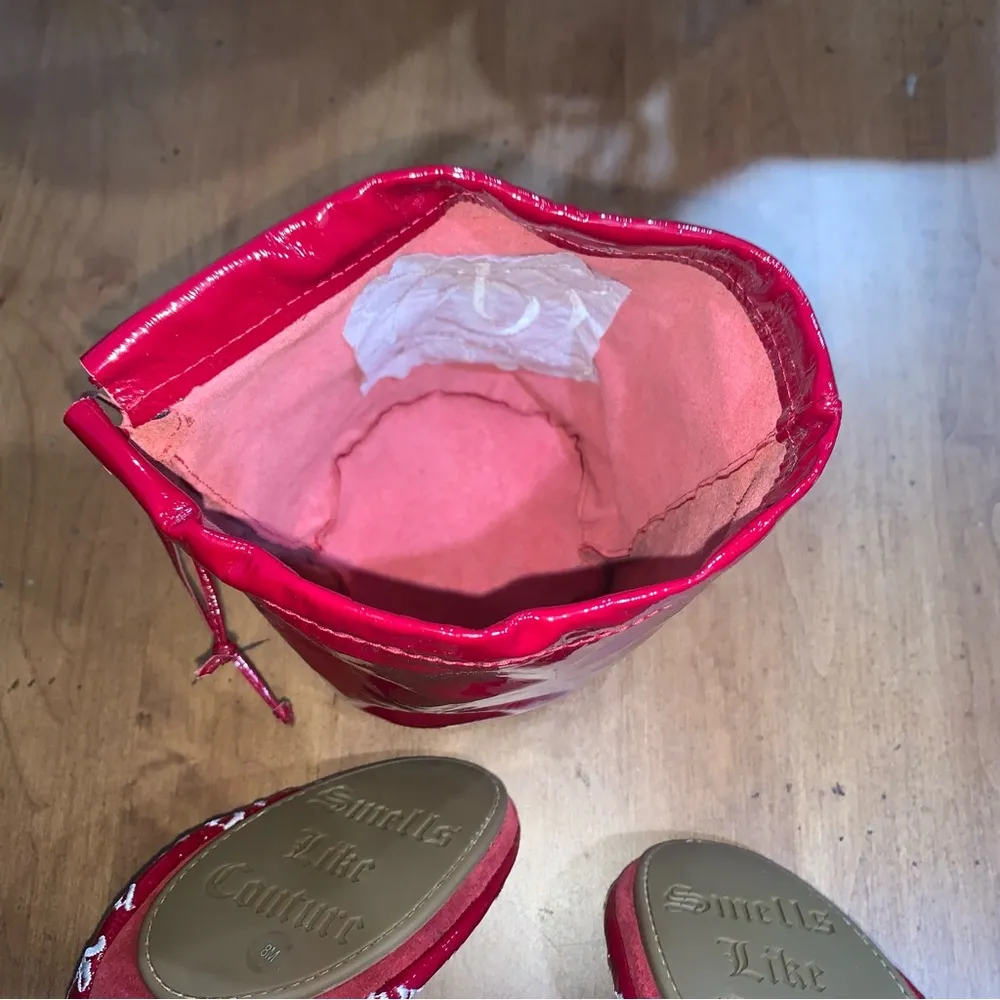 Juicy Couture Ballet Ballerina Flats and Pouch Red Maroon Women’s 8M - Image 8