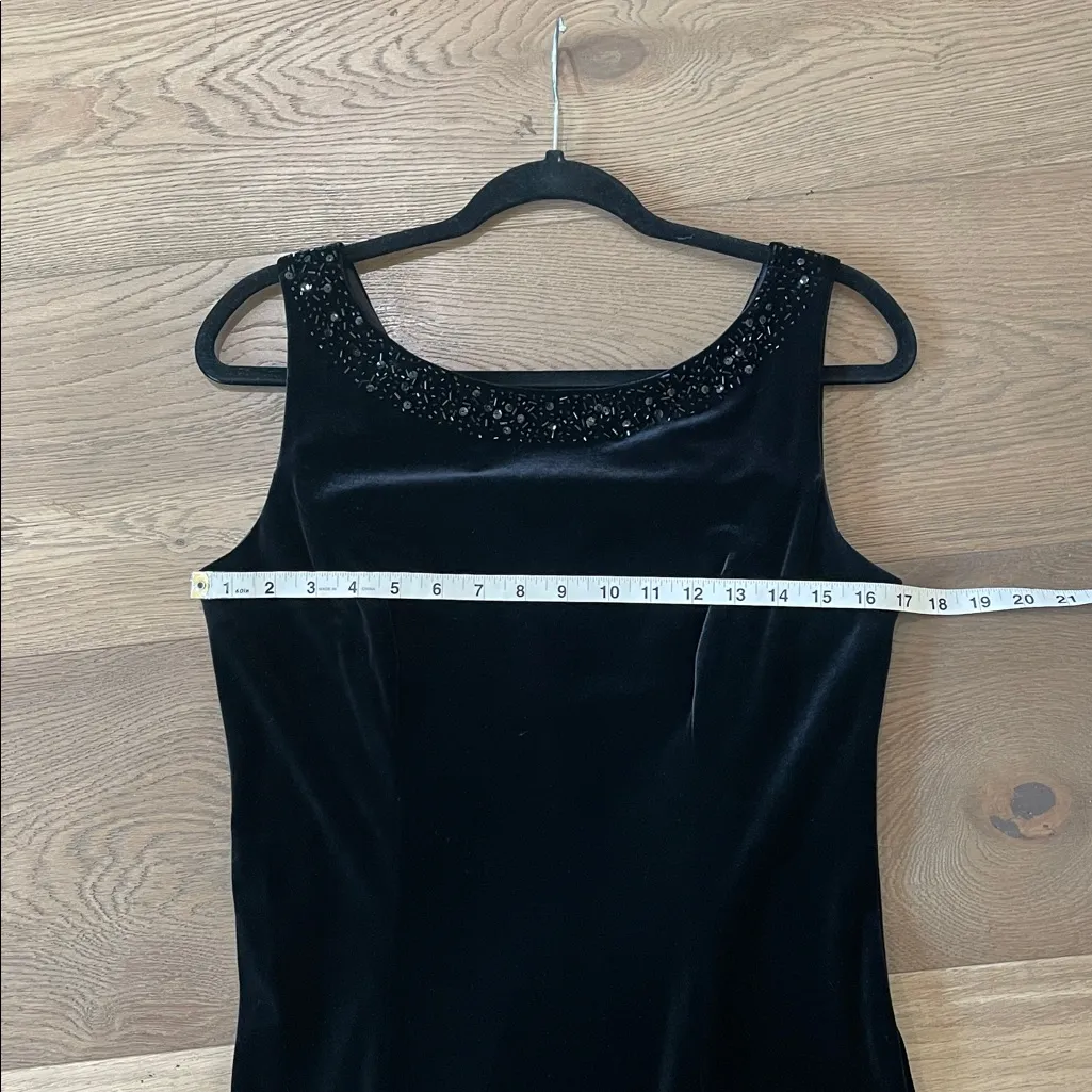 Jessica Howard Velvet Sequin Black Mermaid Dress Size 10 - Image 9