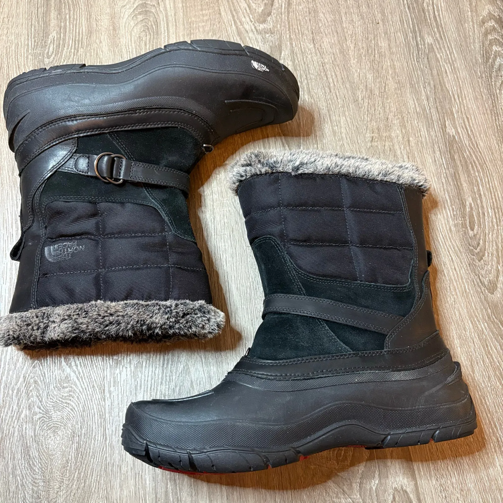 The North Face Nuptse Purna Faux Fur Winter Boots Black TB1Y AWMP 002 Women’s 11 - Image 2