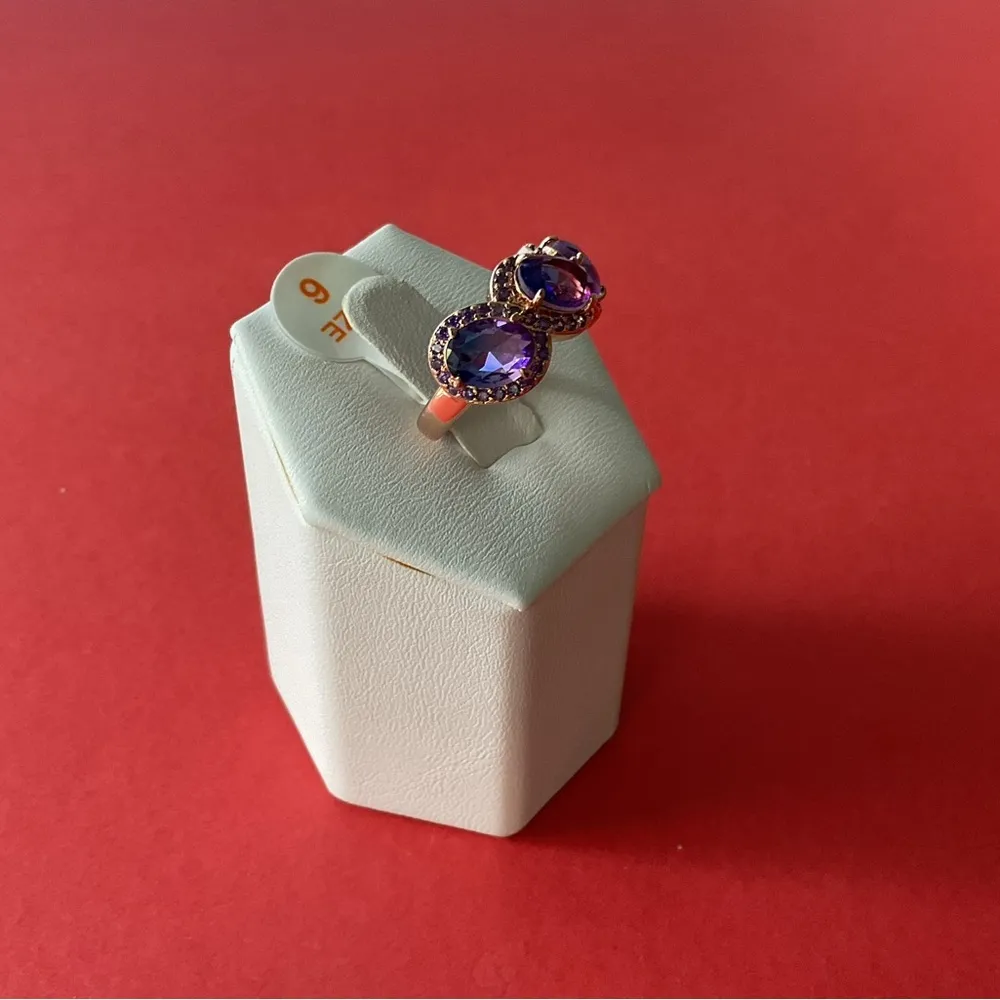 Bomb Party RBP6480 “Sweet And Serene” Tourmaline on Rose Gold Size 6 Ring NWT Purple - Image 2