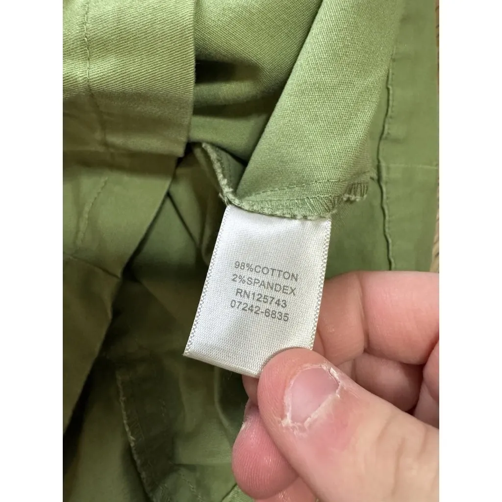 Christopher & Banks Stretch Women Size XL Jacket Green Lightweight Cotton Blend - Image 9