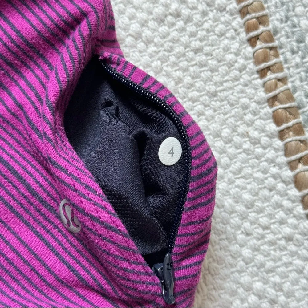 Lululemon Kanto Catch Me Long Sleeve Kanto Stripe Regal Plum Naval Blue Size 4 - Image 9