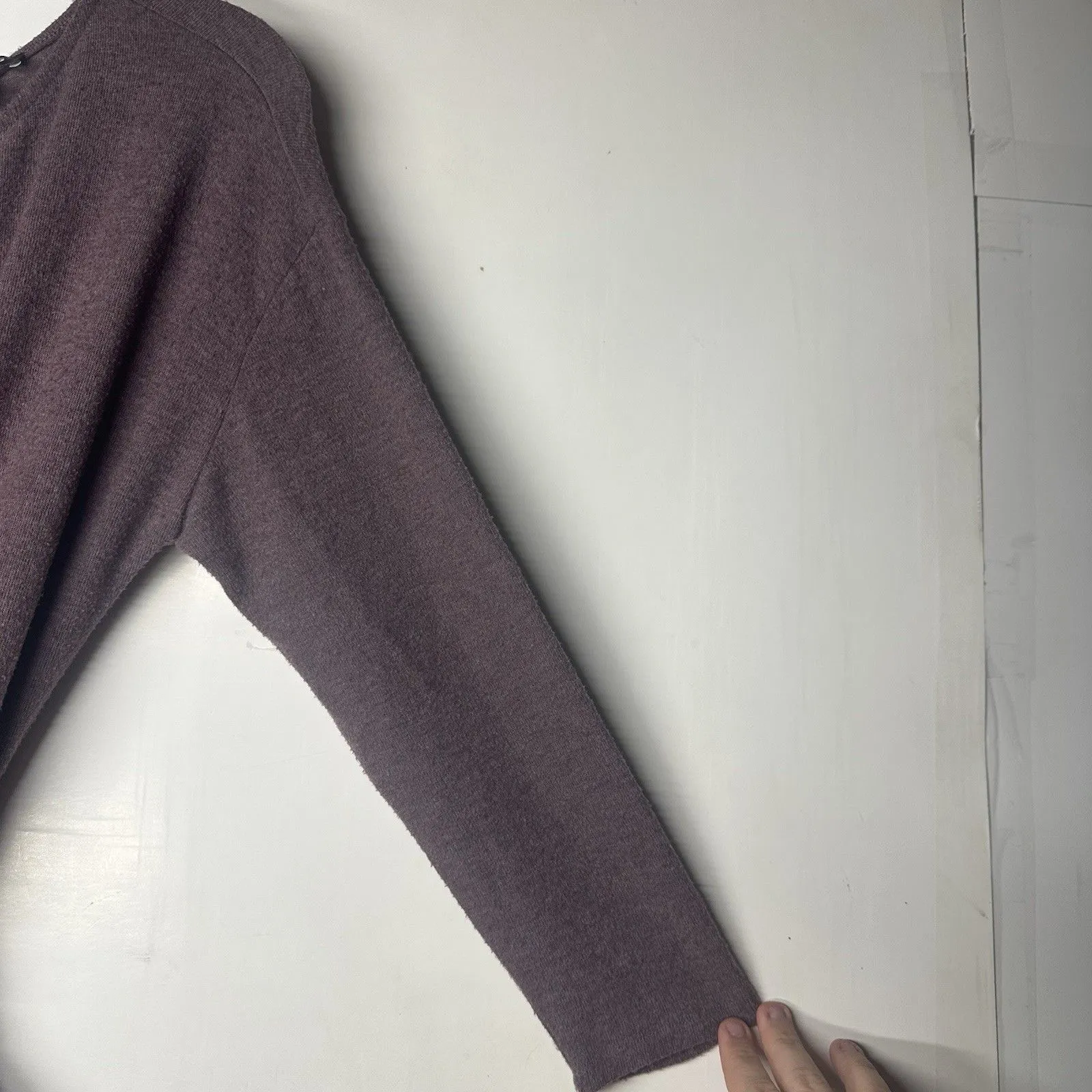 Express Women’s XS Purple Tie Waist Jumpsuit 3/4 Sleeve Elastic Ankle - Image 5