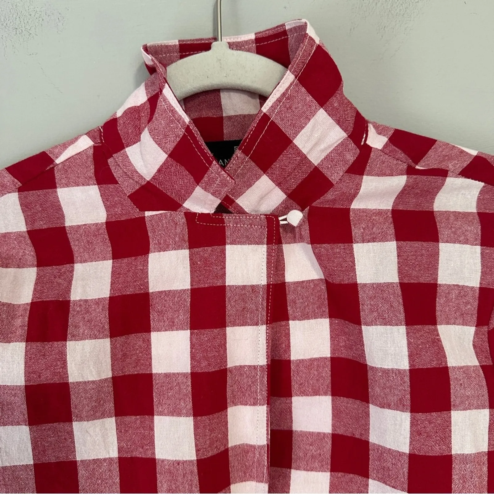 Tuckernuck Pomander Place Apple Red Gingham Scarlett Button Down Shirt NEW Size XS - Image 7