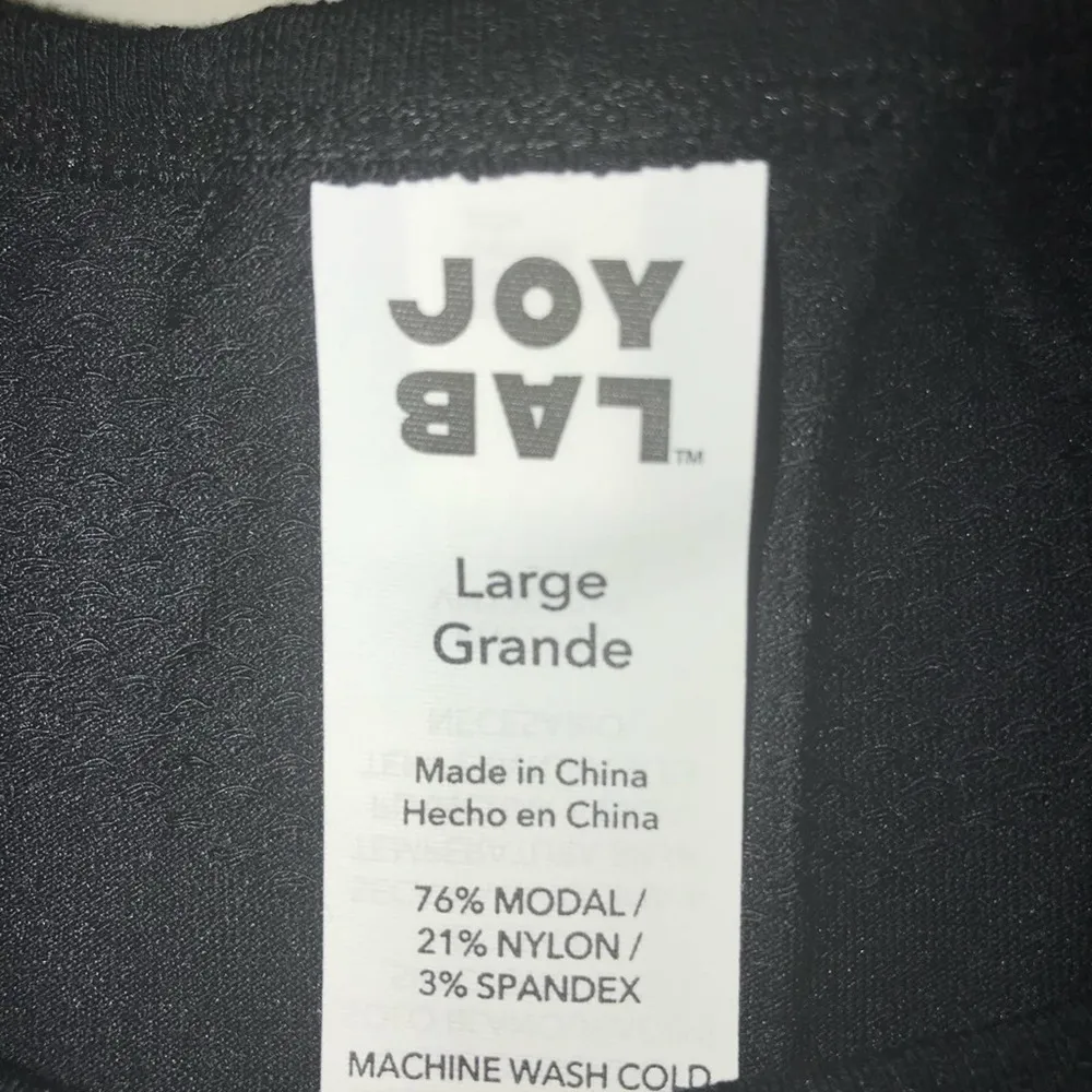 JOY LAB BLACK LIGHTWEIGHT SOFT TANK TOP LARGE - Image 3