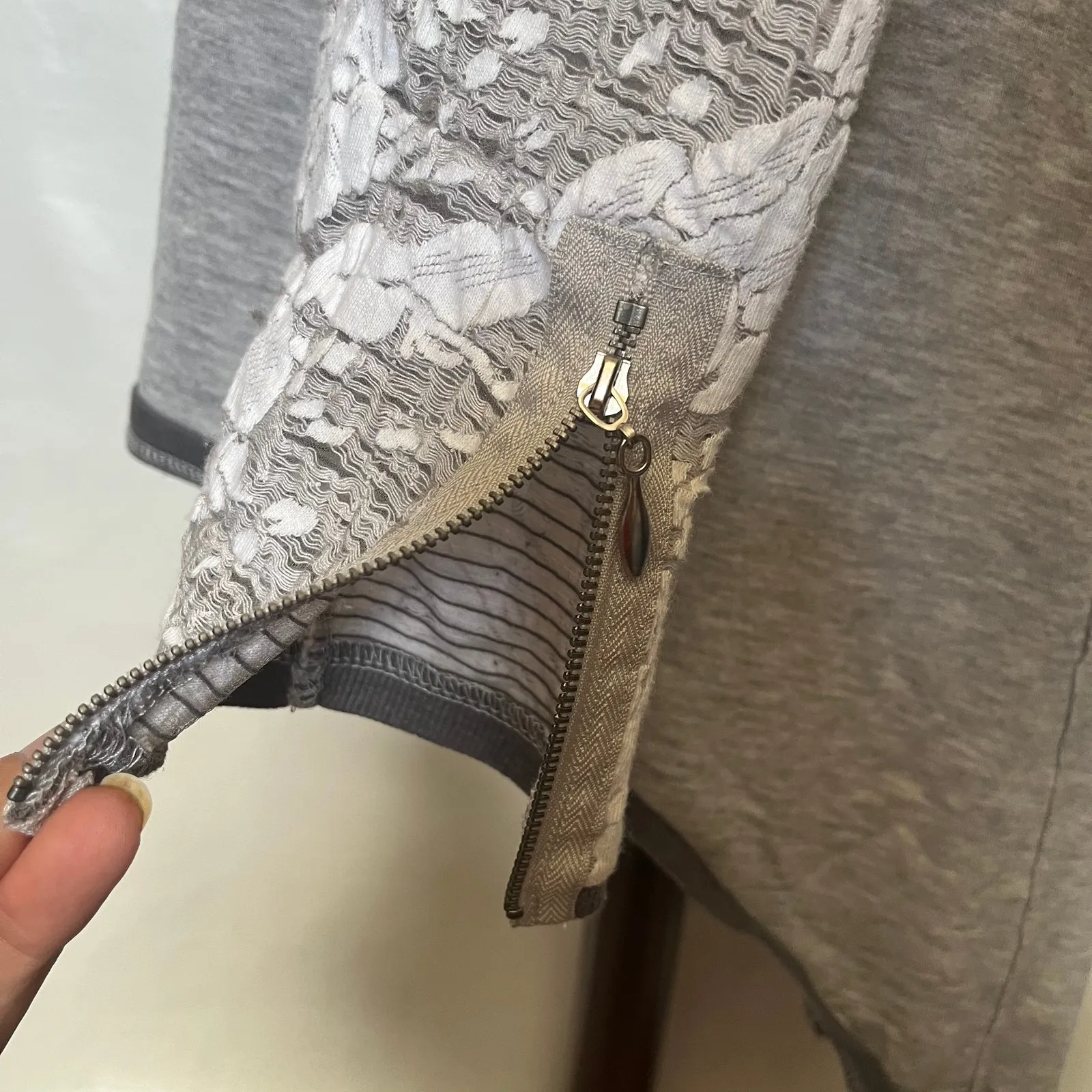 Knox Ros Duster Womens Cardigan Top Sz L Boho Lace Pockets Romantic Hi Low Cozy - Image 4