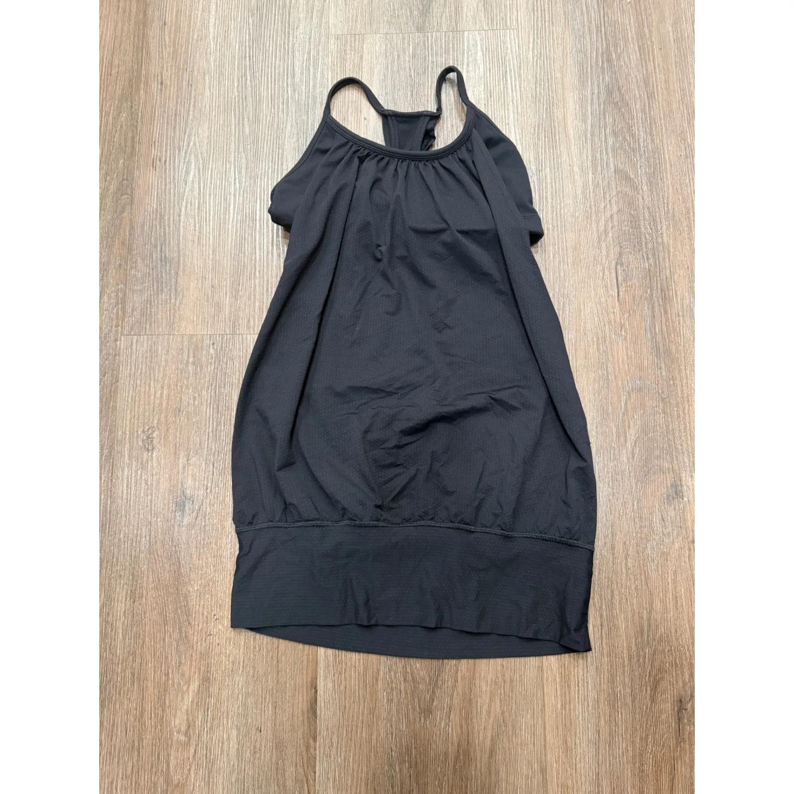 Lululemon Black Athletic Racerback Tank Top Built In Bra Dress Style - Image 2