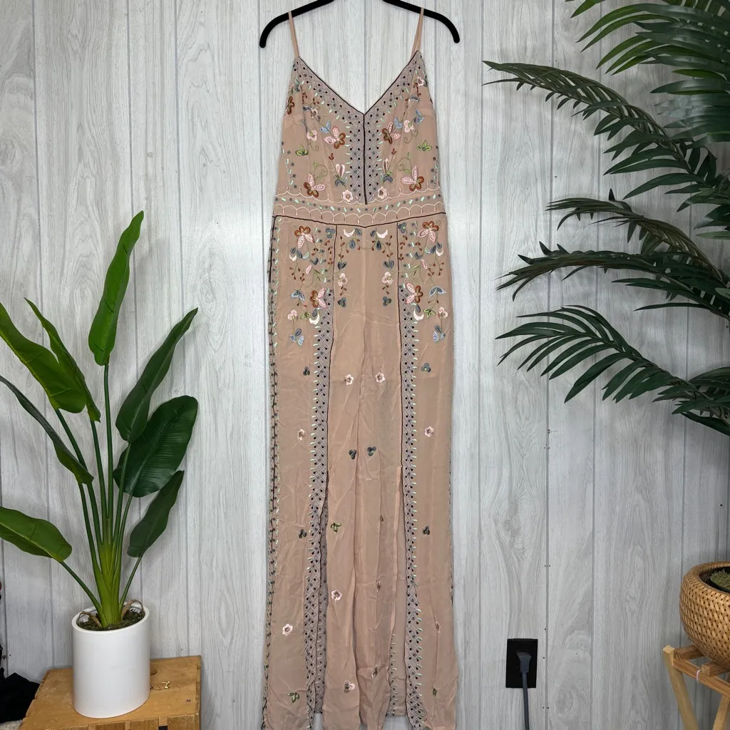 NWT French Connection Bijou Stitch Strappy Jumpsuit Chantilly Pink size 10 NEW - Image 2