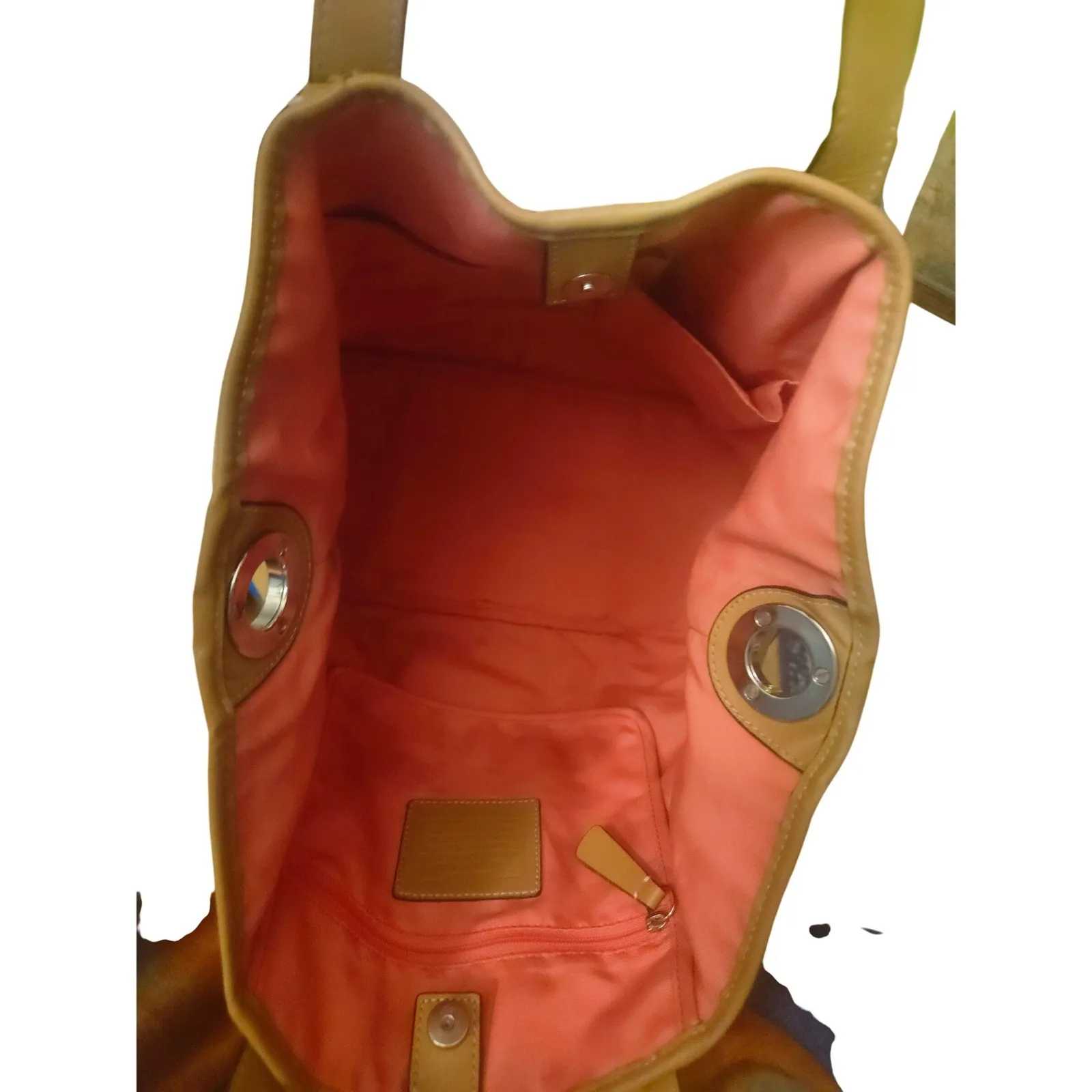 Coach Leather Tote Bag Camel Tan Shoulder Handbag NAF461 F27722 Women - Image 11