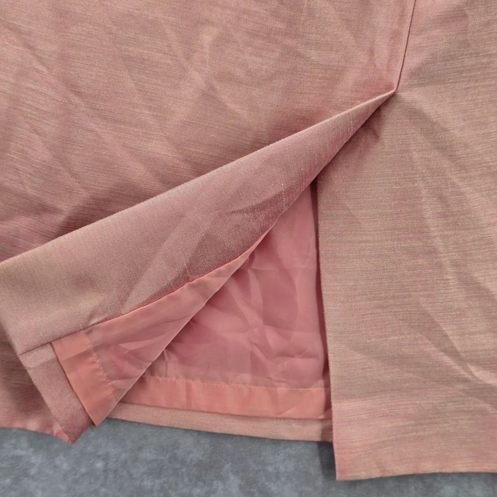 Kasper Pink Pencil Knee Length Suit Lined Metallic Evening Mauve Skirt Medium 10 - Image 4