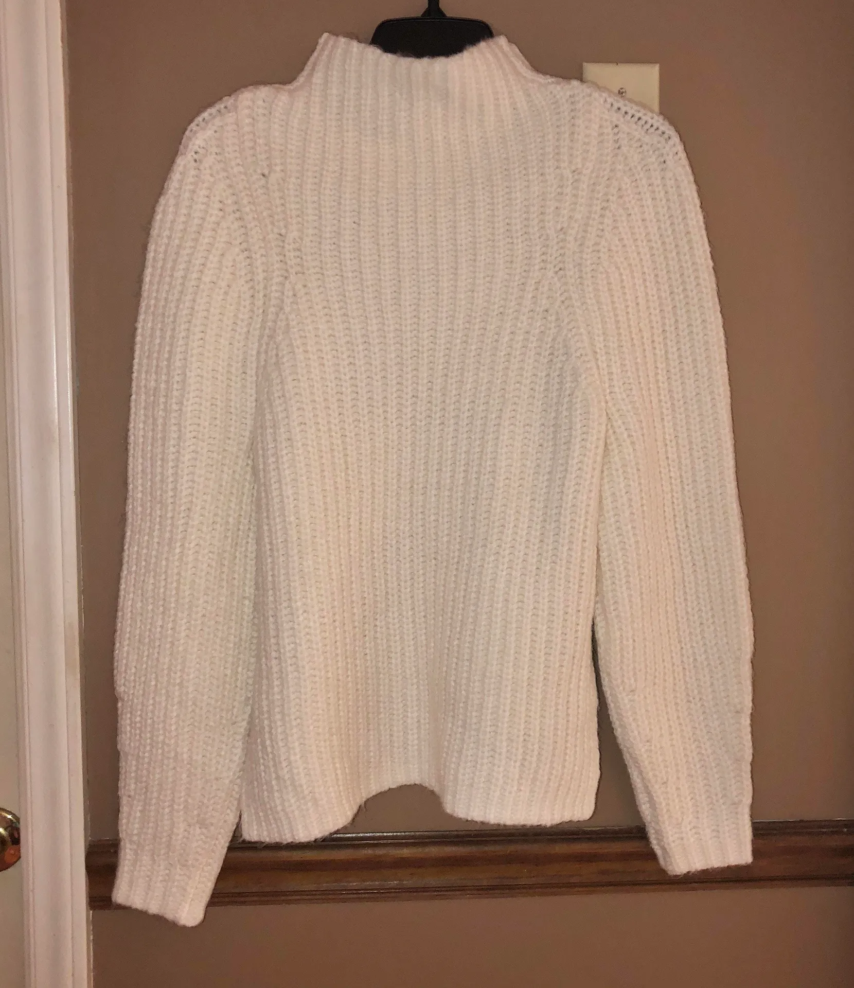 Leith Chunky Mock Neck Sweater Ivory Pristine XS - Image 5