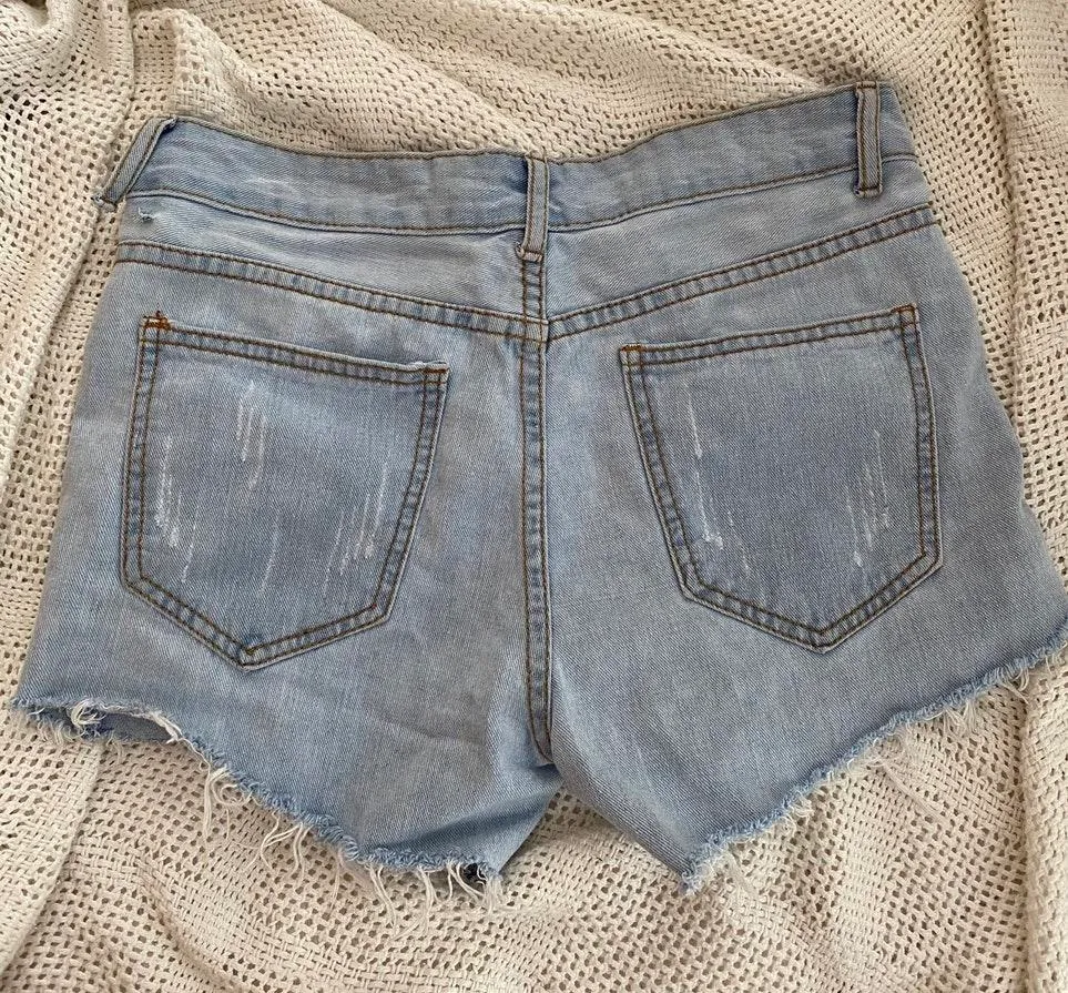 Distressed Denim Shorts Size M - Image 2