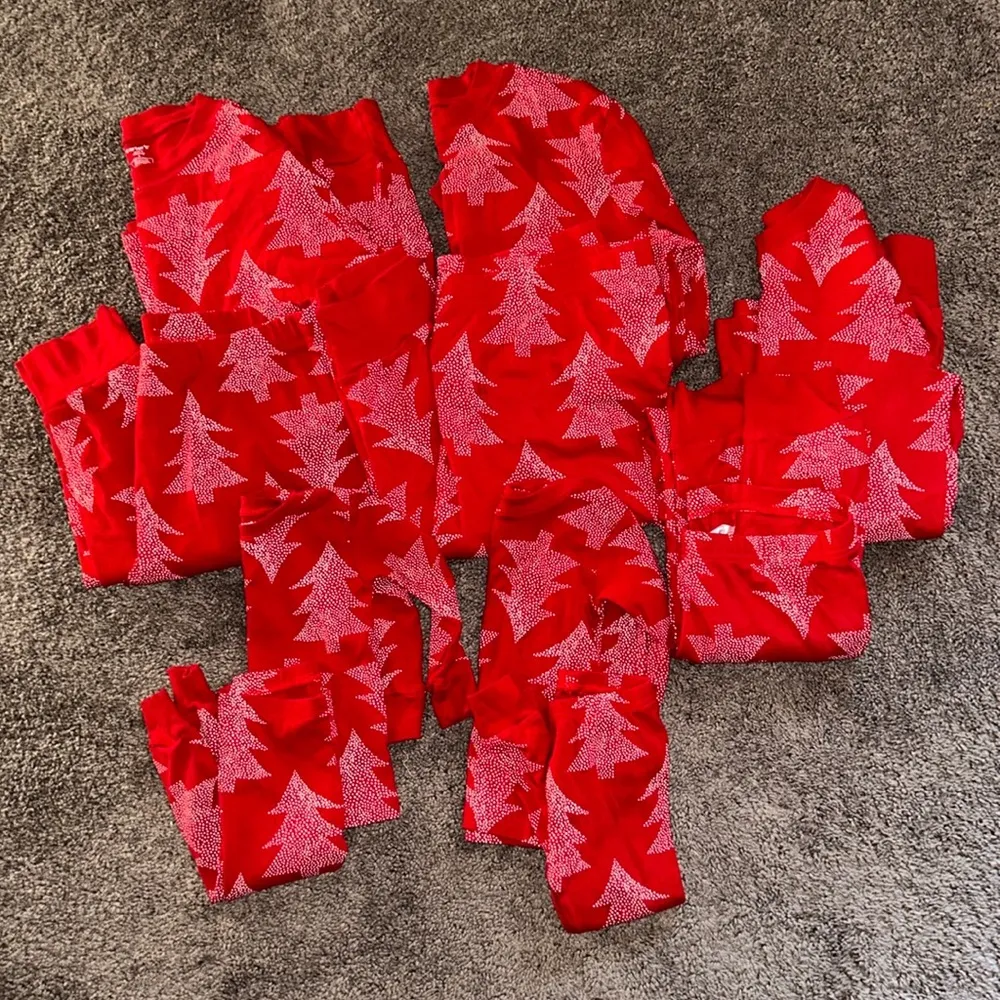 Carters red dotted tree matching Christmas pajamas family set - Image 2