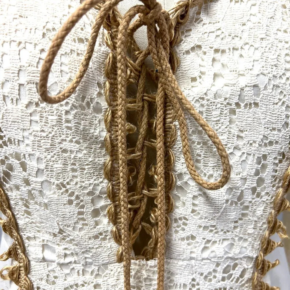 Vintage 70s GUNNE SAX Prairie WEDDING DRESS Boho JESSICA McClintock COTTAGE Core - Image 3