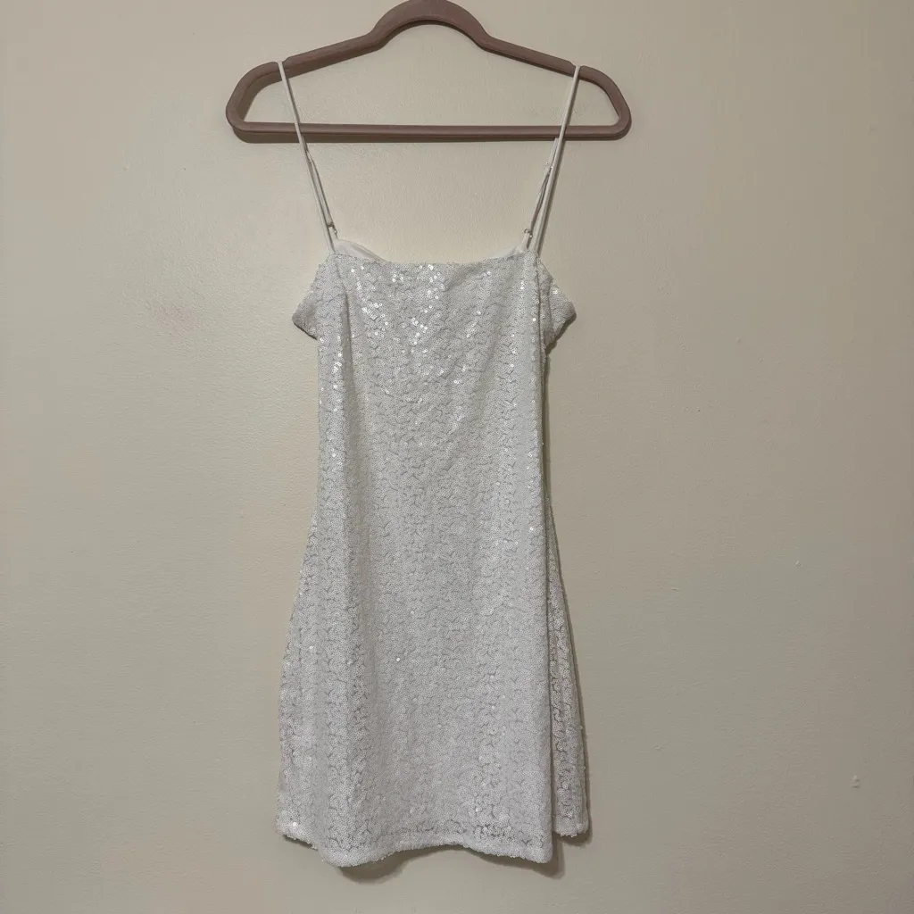 Lucy in the Sky White Sequin Dress - Image 3