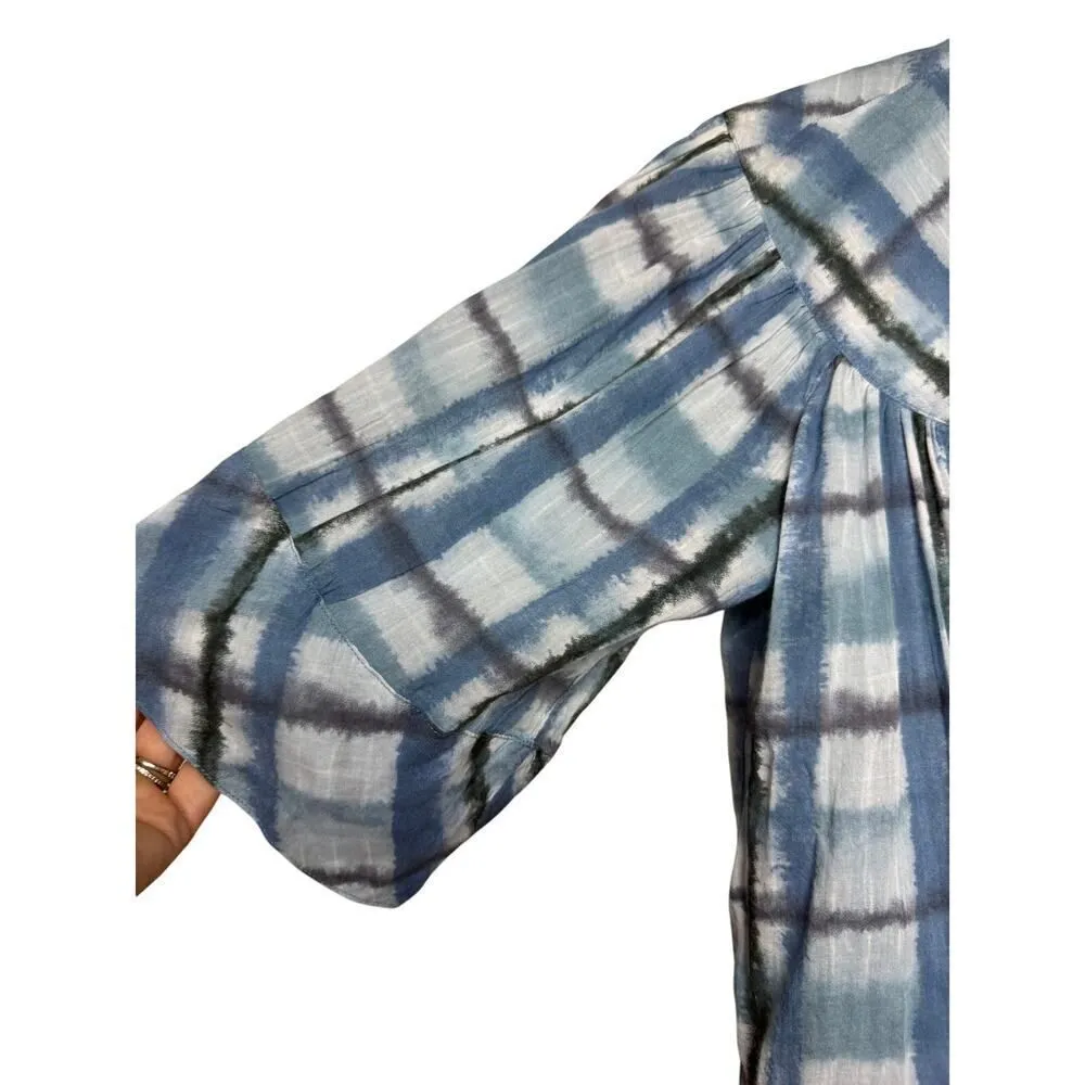 Overlover Blue Cotton Short Sleeve Top Made in USA Sz. S - Image 4