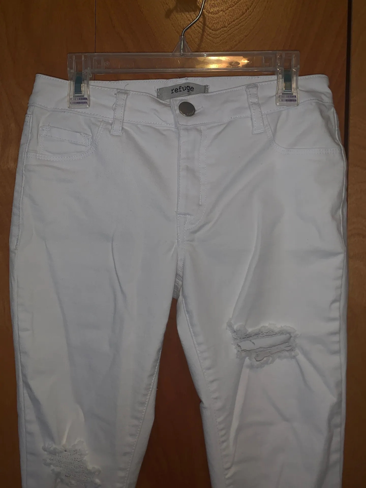 Skinny White Ripped Jeans  - Image 5