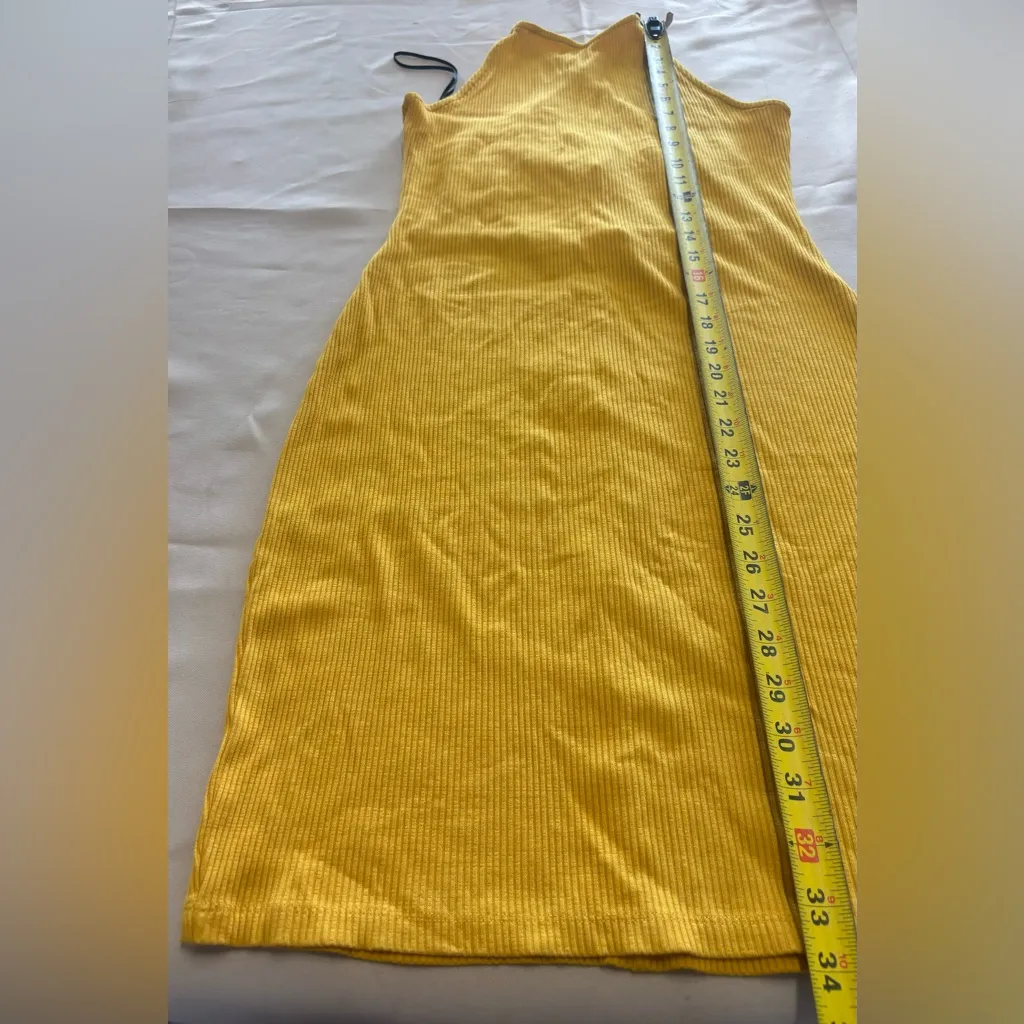 H&M Ribbed Bodycon Halter Dress‎ Mustard Yellow NWOT - Image 7