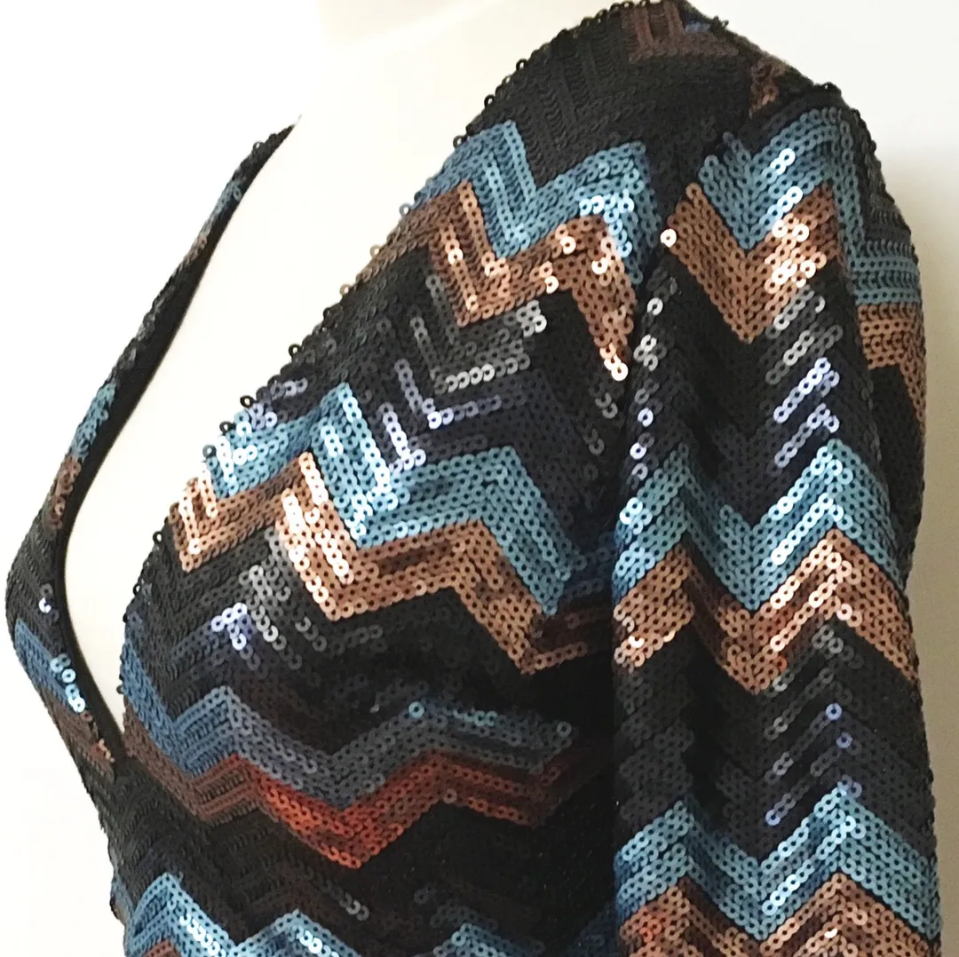 Deep Low Cut Sequin Romper Multiple - Image 4