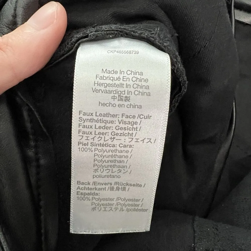 Madewell The Perfect Vintage Straight Jean Black Faux Leather Edition Size 24‎ - Image 12