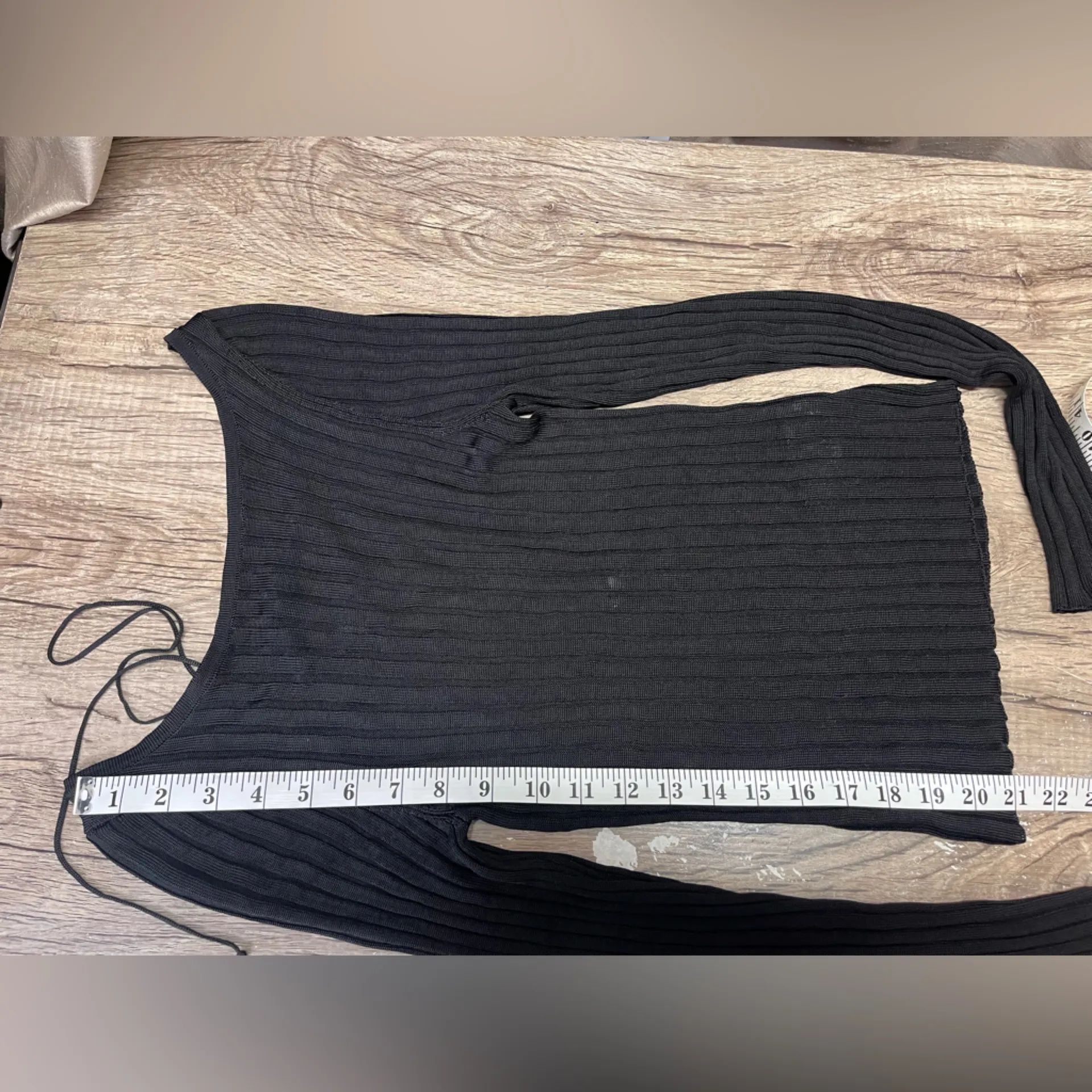 FREE PEOPLE Black Knit Hits Different Lace Up‎ Long Sleeve TOP sewater small NWT - Image 7