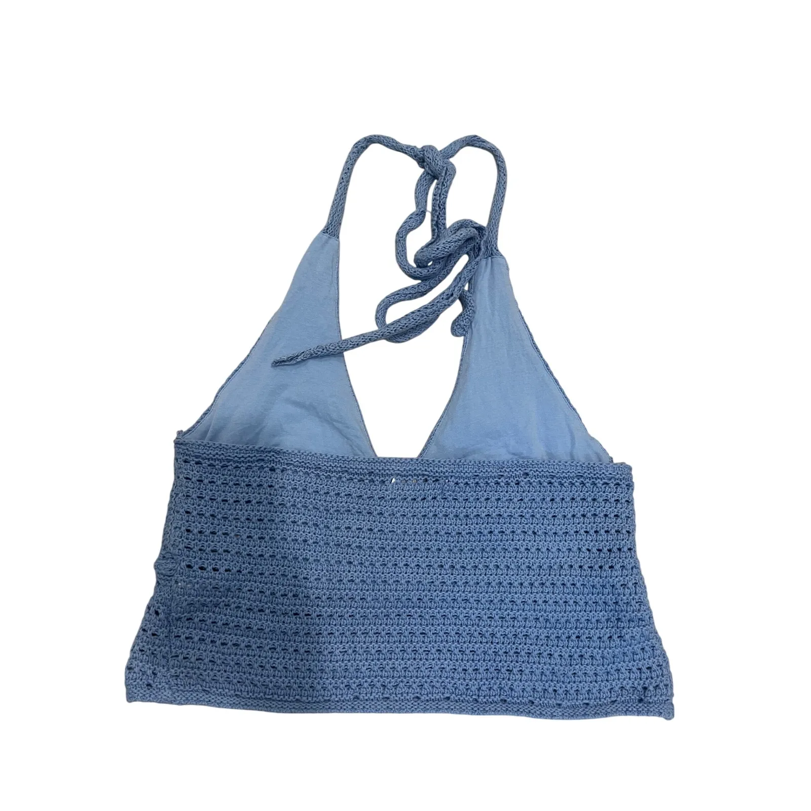 Hollister ‎ blue knit crochet halter top - Image 2