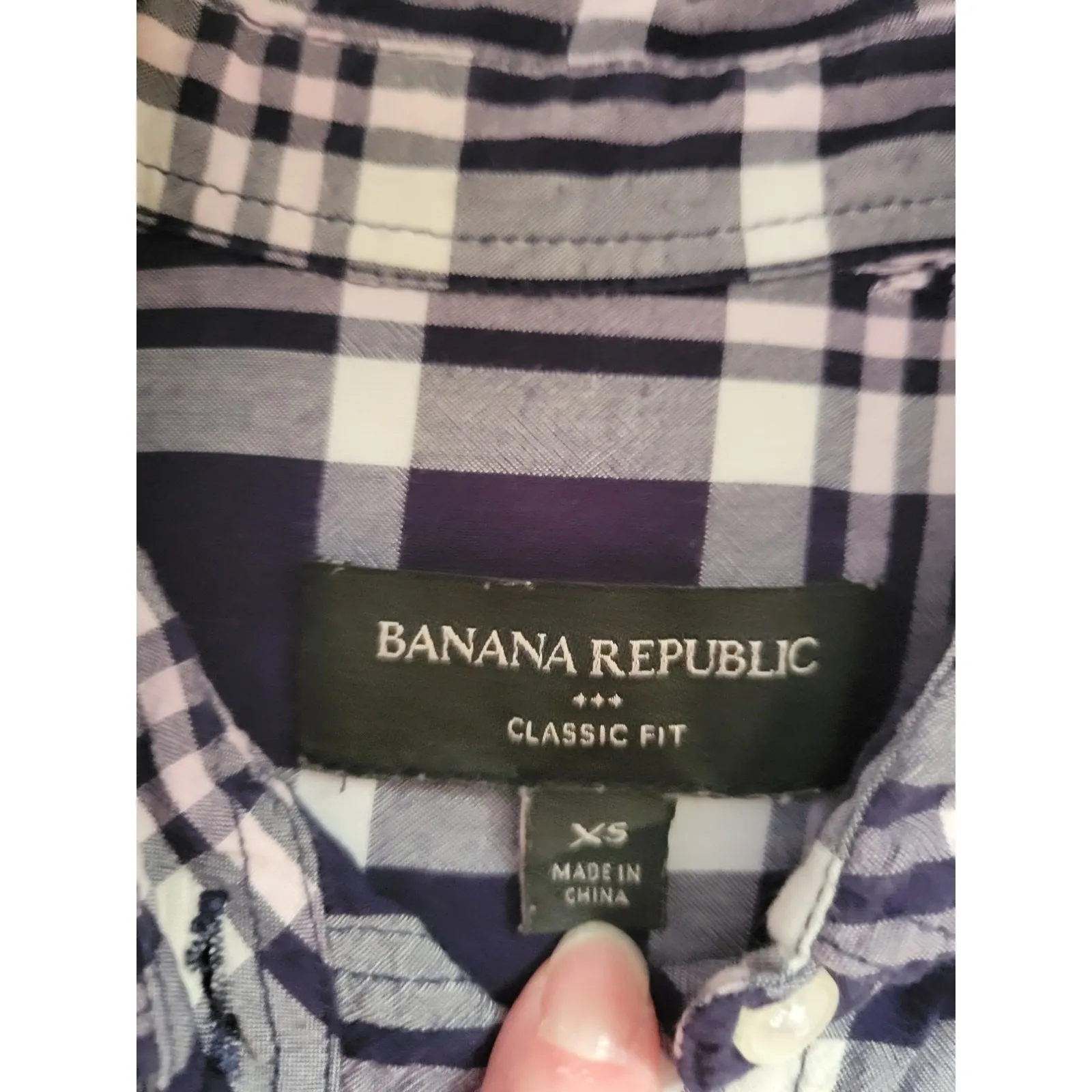 Banana Republic Plaid Button Up Shirt Classic Fit Grunge Utility Western Size XS - Image 3