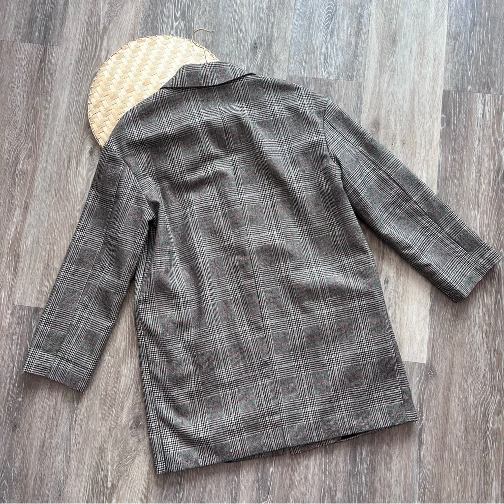 Zara wool oversized blazer‎ coat plaid - Image 5