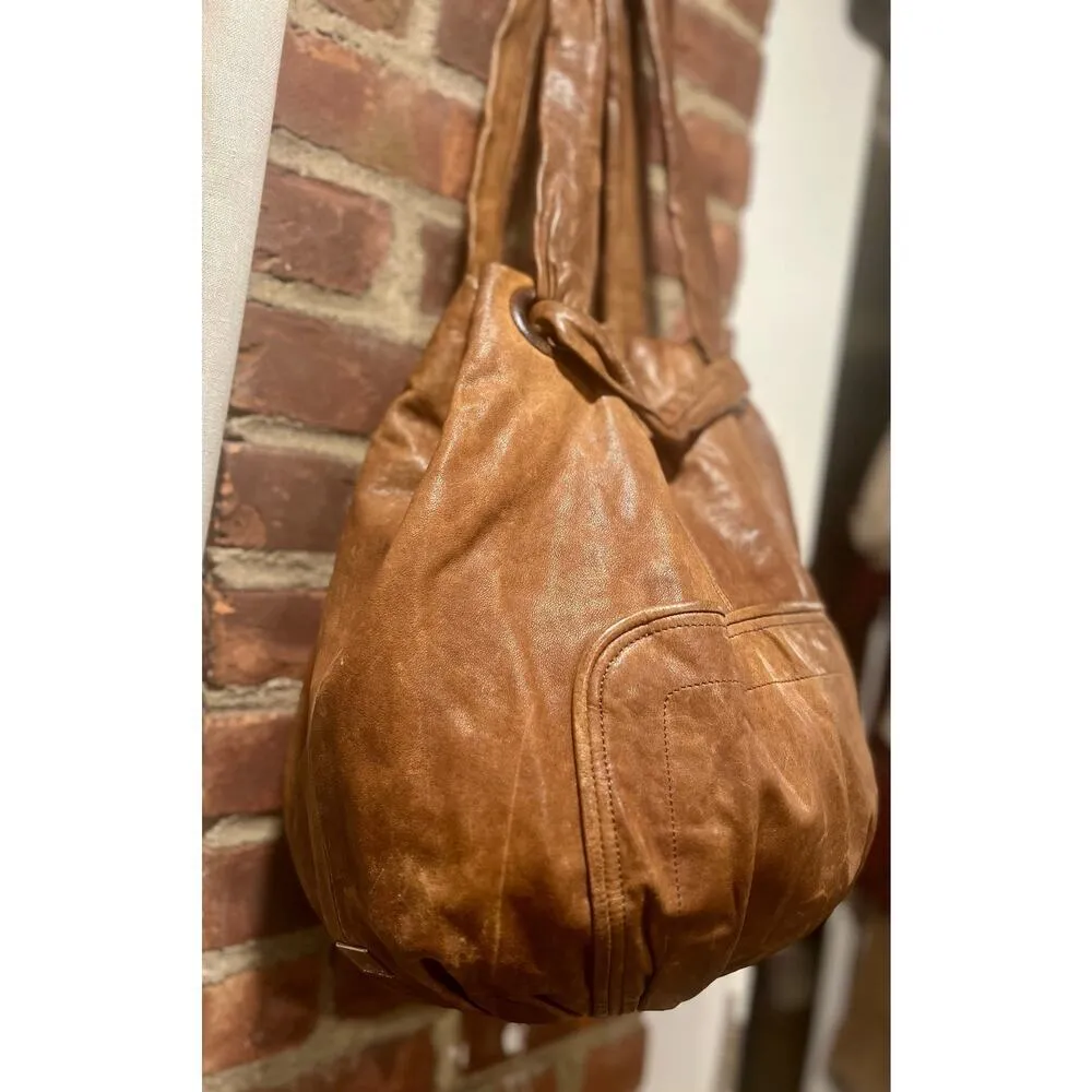 Kooba Brown Distressed Leather Slouchy Oversized Bag - Image 3