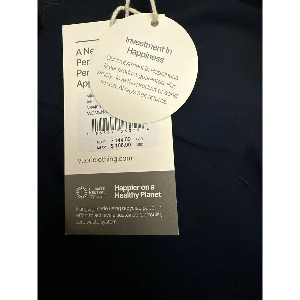 Vuori Women’s Miles Ankle Pant Tapered Mid Rise Color Ink Sz XS New $108 - Image 2