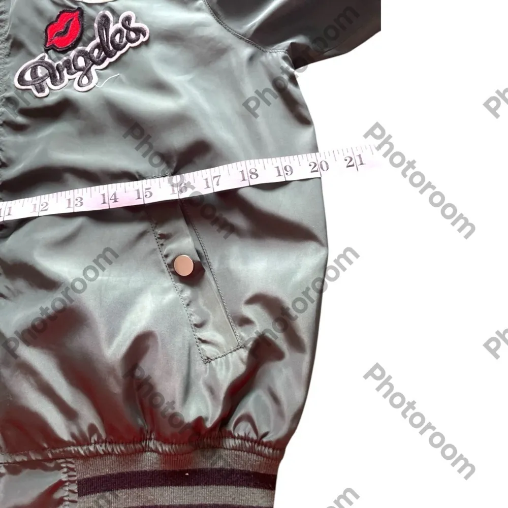 Trac  Green Bomber Jacket Lightweight Varsity Style - Image 7